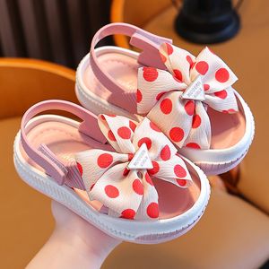 Sandales d'été pour filles de 2 à 10 ans, chaussures de princesse à plateforme avec nœud, chaussures d'école décontractées pour enfants, sandales de plage en plein air pour bébés 230626