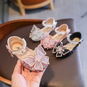 Sandalen Zomer Meisjes Sandalen Babyschoenen Pailletten Strass Vlinder Casual Prinses Schoenen Kinderen Dansen Ballet Platte Hak SandalenC24318