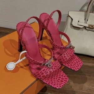 Sandalen Zomer schoenen met hoge hakken Dames Achterriem Lederen stiletto sandanls 8,5 cm Luxe ontwerpers Sandalen Avond bruiloft hakken