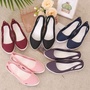 Sandales Sandals creux d'été couleur unie pointue pointue confortable plage chaussures plates de style coréen mocassins décontractés sandalias fémininas