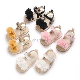 Sandales Été infantile bébé fille chaussures de mode enfant en bas âge appartements sandales semelle en caoutchouc souple anti-dérapant fleur dentelle berceau premier marcheur 0-18 M 240329