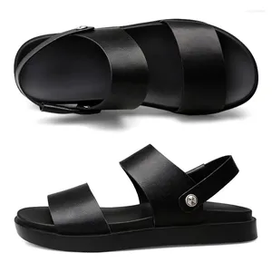 Sandalen Zomer Heren Echt Leer Luxe Strand Mannen Outdoor Heren Schoenen Ademende Mannelijke Slippers Casual Schoenen