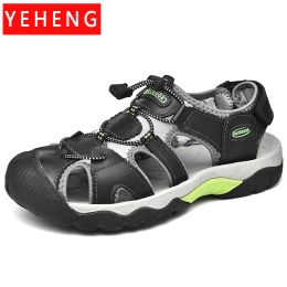 Sandales SAMMES MENS MENS MENS VÉLICATION CUIR SHAUTES Men de plage extérieure Sandales Classic Rome Sandales décontractées Men Light Men Sneakers