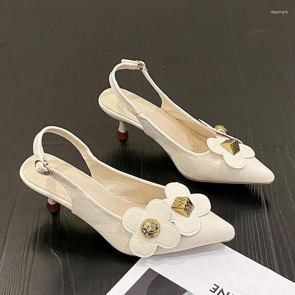 Sandales d'été pour femmes, chaussures De fête élégantes, Design floral, talons hauts, chaussures Stiletto légères et respirantes, Zapatos De Mujer, 2023