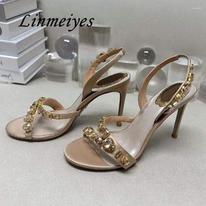 Sandalen Zomer Strass Hoge Hak Sandaal Vrouw Gladiator Stiletto Vrouwen Sexy Luxe Fashion Week Runway Party Schoenen Mujer