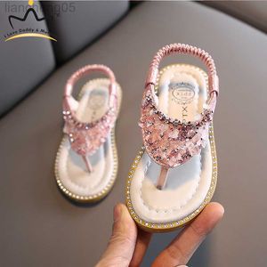 Sandalen zomer Rhinestones Girls Sandalen Lederen pailletten glitter baby peuter babymeisjes schoenen kinderen kinderen sandalen baby meisje sandalen w0327