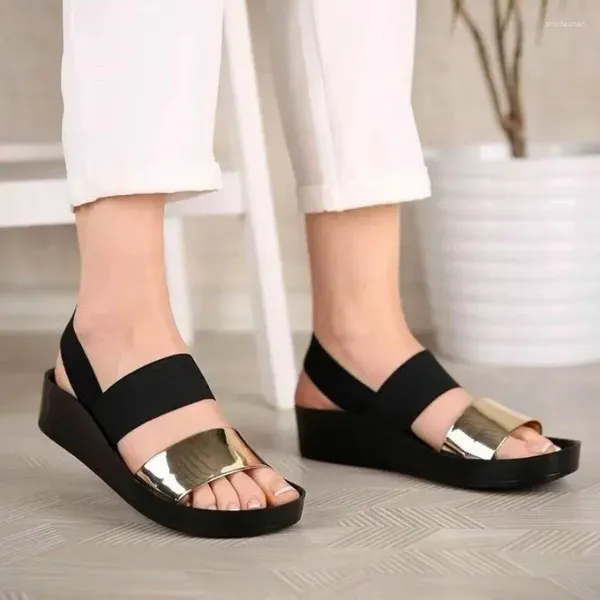 Sandalias zapatillas de verano para mujeres cuña de talla de talla de talla de talla informal