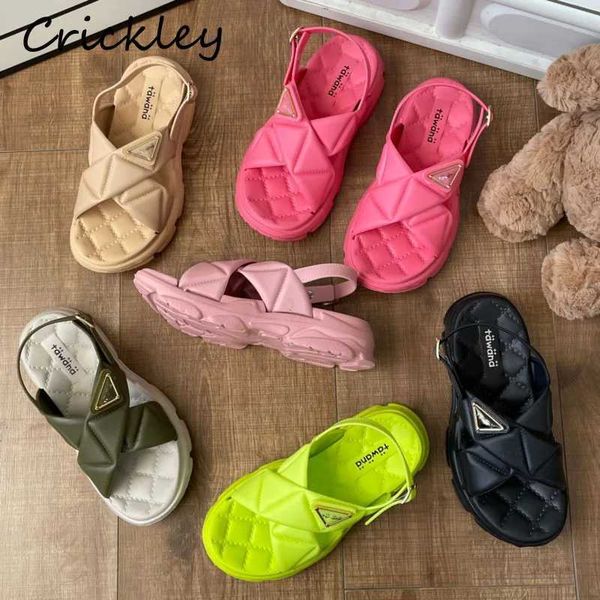 Sandalias Verano Sólido Niños Zapatos de Playa Moda Hebilla EVA Calzado Bebé Niñas Suela Suave Sandalias para Niños J240228