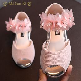 Sandales Style Summer Childrens Girls Flower Fleur Princesse Chaussures Little Soft Souded Dance 230317