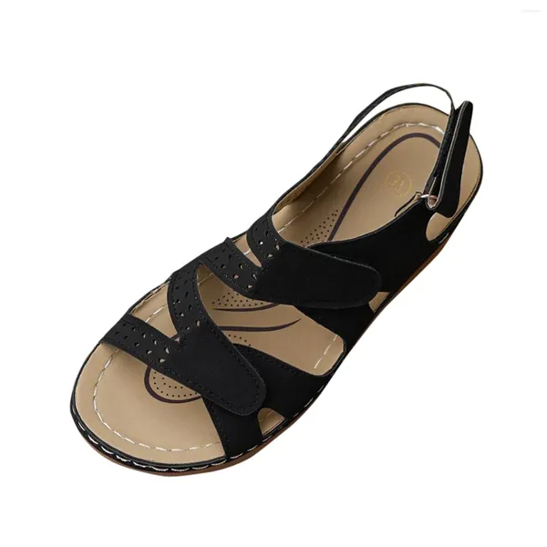 Sandales Summer Femme 2024 Chaussures pour femmes Open Toed coin élégant plate-forme bohème extérieure