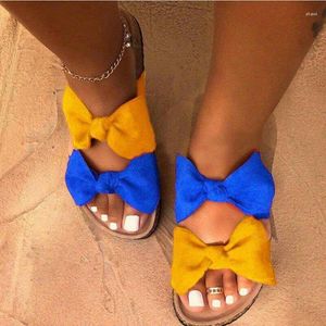 Sandales été femmes concepteur nœud papillon doux mode luxe école travail facile à porter pantoufle pour filles Sandalias Mujer Verano