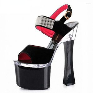 Sandalen Zomer Women/Girl's 18 cm Square High Heel Pole Dancer Night Club Shoes Platform