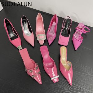 Sandalen Suojialun Spring Brand Women Fashion Poze Pointed Ladies Elegante dunne hoge hakpompen schoenen schoenen jurk 230404