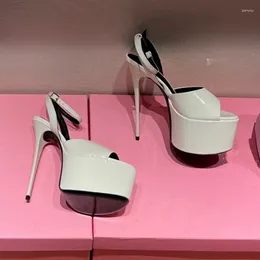 Sandales à talons Super hauts et fins pour femmes, chaussures de soirée de styliste de marque d'été de couleur unie, escarpins à bout ouvert Tacones