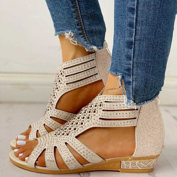 Sandalias Las mujeres más populares Roman Summer Madre Cuña Tacones altos Sandalet Sandalen Damen Zapatos Jer 2024 H240328