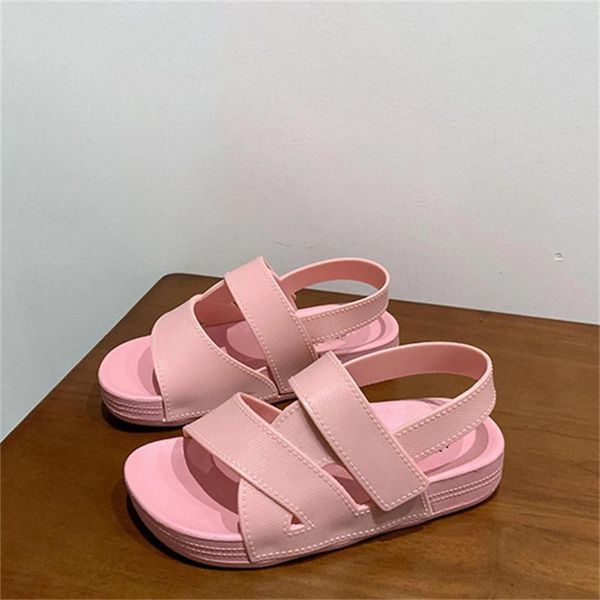 Sandales d'été en gelée pour filles, chaussures d'eau de plage douces à bout fermé, taille 8, Tan Girl