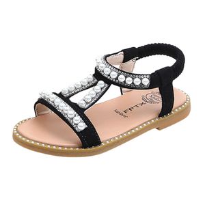 Sandalen peuter baby zoete sandaal kinderen babymeisjes bling parel kristal single prinses romeinse schoenen sandalen platte stookschoen chaussure z0225