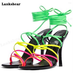 Sandalen teen bandje Cross Women Open hoge hakschoenen vrouwelijke zomer holle enkelschoen Roman Gladiator verbanden plus 43 678 808 5