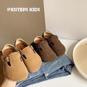 Sandalen Vintage Suède Muilezels Voor 1 12Y Peuter Meisjes Jongens Bruin Caffee Echt Leer Kinderen Casual Schoenen Antislip Zachte Zool Schoeisel 230714