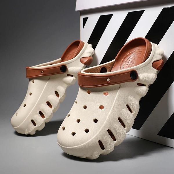 Sandalias para caminar zapatos de verano pescador ligero 2024 marca zapatillas masculinas para hombre punta cerrada mano negocios cuero al aire libre casual