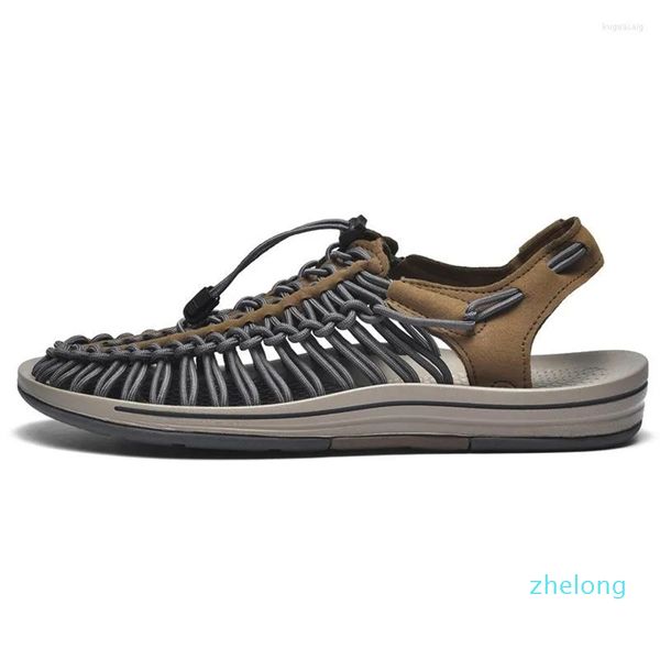 Sandalias tejido elástico para hombres 2023 verano transpirable ahueca hacia fuera zapatos casuales hombre al aire libre plataforma antideslizante Unisex