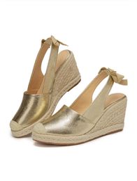 Sandalen Wiggen Voor Vrouwen Mode Gesloten Teen Bandage Espadrille Platform Stijlvolle Slingback Zomer Schoenen TDLJ26GD 230630