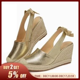 Sandalen Sleehak Sandalen Voor Dames Gesloten Teen Bandage Espadrille Stijlvolle Schoenen TDL-J26GD 231213