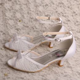 Sandales wedopus talon personnalisé Lace Ivory Wedding Femme Sandale Sandale Shaut bas Summer 5cm