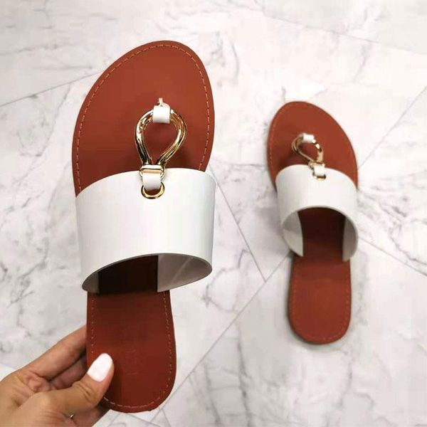 Sandalias blancas de moda para mujer para 2022, zapatos planos con resbalón en zapatos de verano, sandalias Retro con punta abierta para mujer, sandalias de playa exteriores para mujer