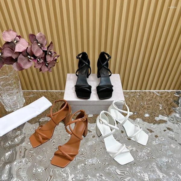 Sandales White High Heels Chaussures Slippers Sandalias Zapatillas Mujer Femme Dame Open Toe Designer Pumps Mules Satin Loafer Chunky