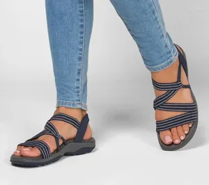 Sandalen Vrouwen 2023 Zomer Plus Size Comfort Zachte Zool Platte Strand Schoenen Casual Wiggen Womens Gesloten Teen Sandaal