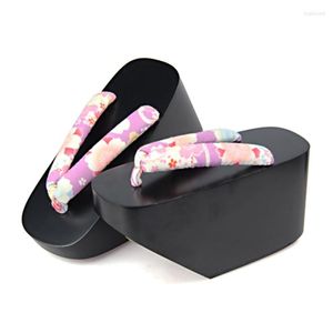 Sandalias Mujer Verano Madera Súper Tacón Alto Geisha Cosplay Zapatos Hermoso Mate Pintado Chanclas Clásico Japón Geta