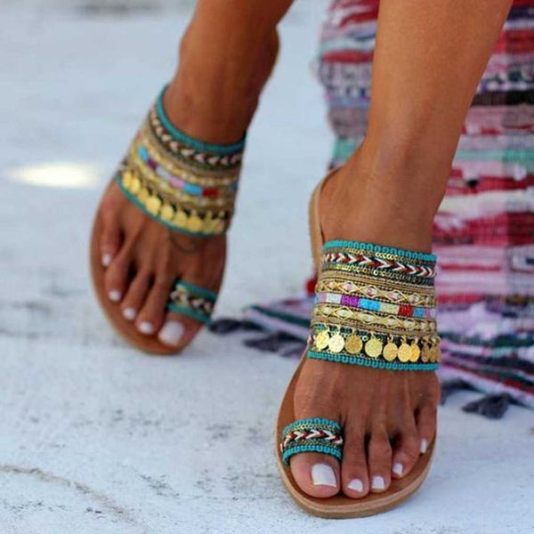 Sandales femmes tongs artisanales faites à la main Style grec Boho tongs Streetwear chaussures de mode Chaussures Femme Y2302