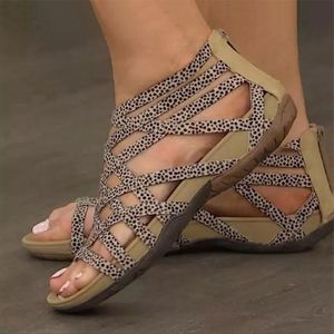 Sandalias mujer estilo bohemio verano plano Chaussure Femme gladiador tacones bajos Sandalias 2021 zapatos