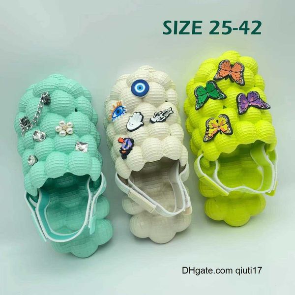 Sandalias Mujer Bubble Slides Bola de masaje divertida con dijes Zapatillas para niños Plataforma Stress Relief House qiuti17