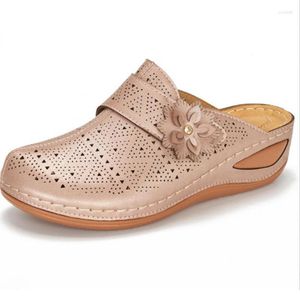 Sandales femmes léger respirant dames chaussures PU Vintage évider à pois Wedge couture Femininas diapositives