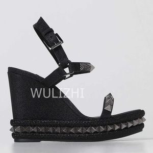 Sandalen Vrouwen Nieuwe Volledige Roze Stud Wedge Sandaal Platform Slingback String Bead Ruche Ontwerp Hakken Ronde Ondiepe Casual Kantoor Dame schoenen