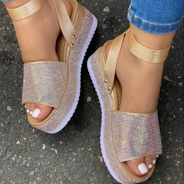 Sandales femmes Peep Toe boucle sangle plat dames chaussures été mode plage décontracté femme chaussures femmes plate-forme