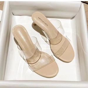 Sandales femmes Perspex talons hauts PVC Transparent cristal clair concis classique sans lacet chaussures de mode pour la taille 35-42