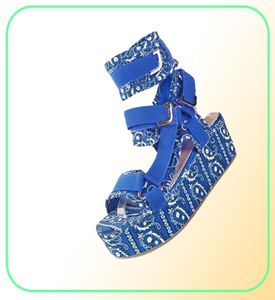 Sandals Women Plateforme 2021 Bandana Casual Shoes Hook Loop Corloge de sandale chunky High Heels Fashion Ladies Females5416659