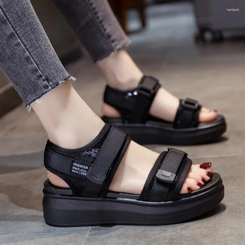 Sandals Women Rome Sandal 2024 Summer Platform Shoes Female Wedges Casual For Woman Fashion Hook And Loop Luxury