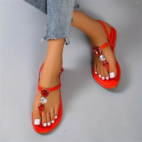 Sandalias Playa De Mujer Hueco Zapatillas Casuales Soporte De Arco Plano Mujeres Cristal Ancho Para