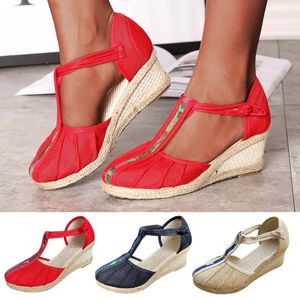 Sandals Dames Casual Breathable Leisure Wedges Fashion Outdoor Slip-on schoenen Dames Luipaard Afdruk Maat 8