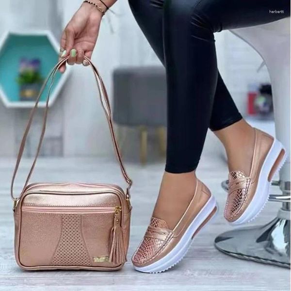 Sandalias de Mujer, zapatos informales, mocasines con plataforma de Tacón de Cuña de Color sólido para Mujer, Zapatillas ligeras sin cordones para Mujer