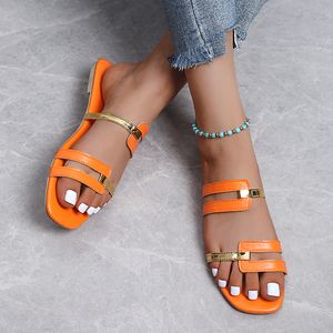 Sandals Fashion Fashion Dames Flat Slippers Summer Couleur de plage décontractée Flip Flops Femme Chaussures plus tailles 43 230505 851