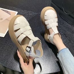 Sandals Women's Gladiator 2023 Nieuwe platform Zomer Fashion Women Chunky Heel Shoes Schoenen Beach Sandaal PU Comfortabele Sandalias Mujer Y2302