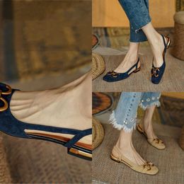 Sandalen dames sandalen elegant kantoor dames schoenen en sandalen vrouwen casual schoenen vierkante hak sandalen slippen op vrouw flats 230322