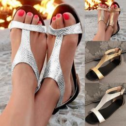 Sandales Sandales pour femmes Spring Summer Ladies Chaussures ouvertes ouvertes Sangle de plage Sandales Rome Casual Flat Chores Drop Shipping