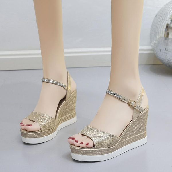 Sandales chaussures pour femmes 2023 haute qualité basique Peep Toe été plate-forme décontracté femmes paillettes dames Zapatos