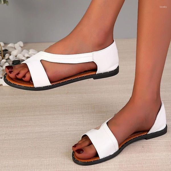 Sandals Chaussures pour femmes en vente 2024 Marque Summer Summer Open Open Open Open Toe à grande taille Retro Retro Roman Beach Femmes